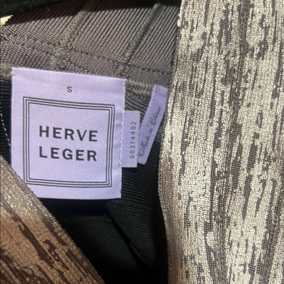 Herve Leger Elegant Silver and Black Bandage Dress - Picture 3 of 3